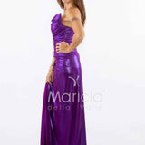Abito lungo effetto bagnato CAR58380 VIOLA MARICLA ELEGANCE 