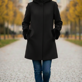 Cappotto con manicotti in pelliccia ROMI2734 NERO MARICLA 