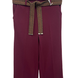 pantalone scuba crepe con cintura fantasia MS8106SC AMARONE MARICLA 