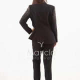 Tailleur con pioggia di strass Completo 3 pezzi SH409 NERO SHARON 