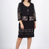 tubino con giacca ricamata PF6100 NERO PAOLA FORTI 