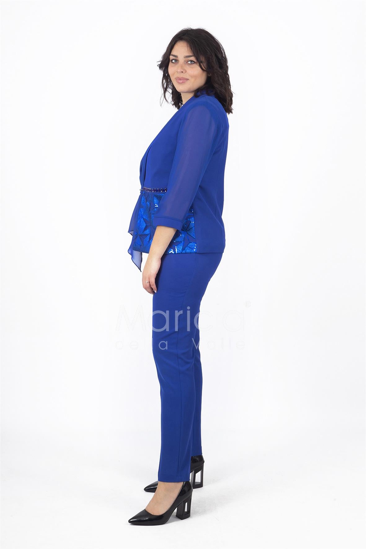 tailleur 3 pezzi giacca paiette LH903 ROYAL LUDOVICA HASSLER 