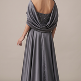 Abito a sirena con strass ALC17 GRIGIO MARICLA ELEGANCE 
