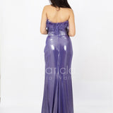 abito con corpetto piume INV2331 LILLA MARICLA ELEGANCE 