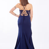 abito sirena corpetto ricamato ANT20412XJ BLU ANTILLE ELEGANCE 