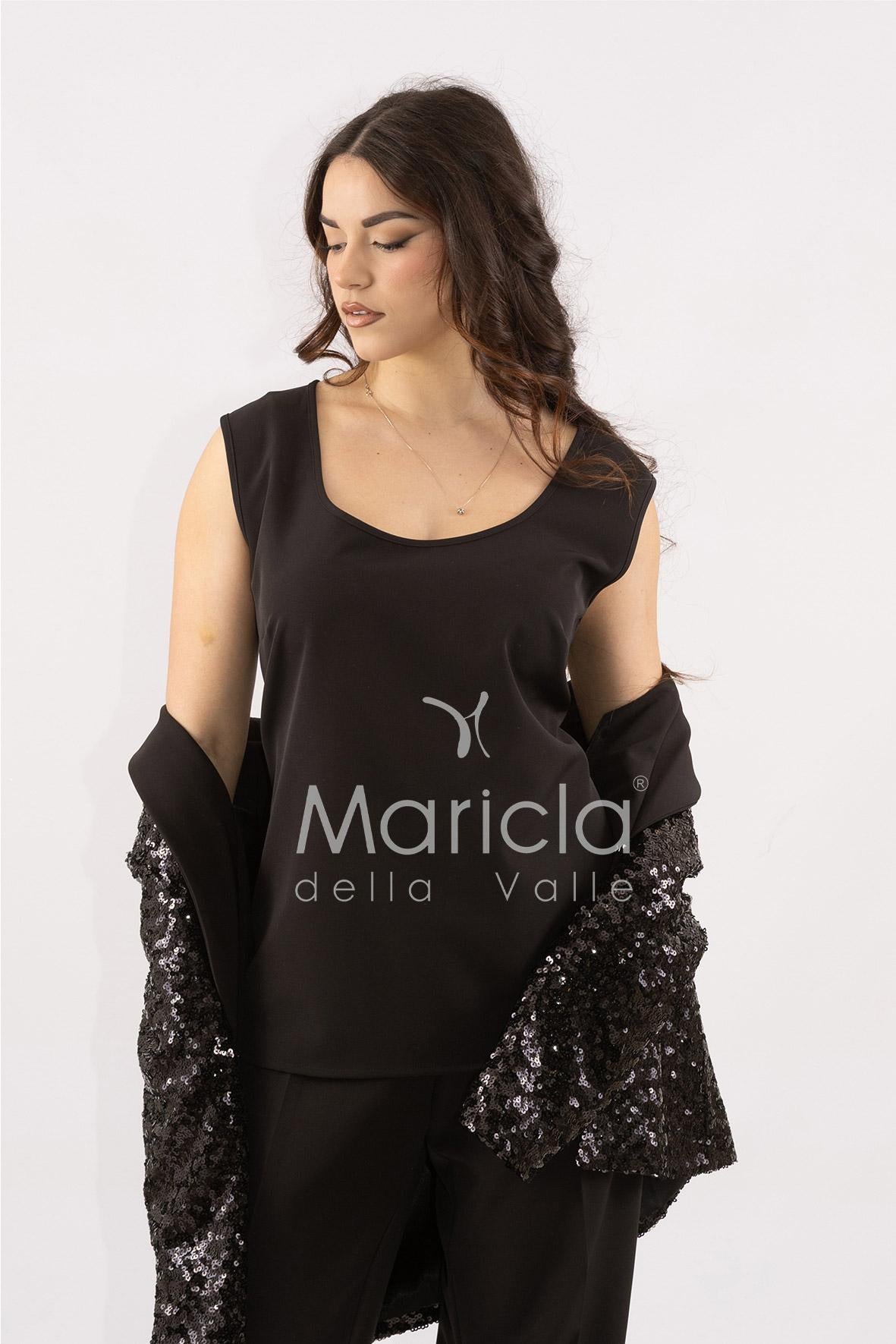 Completo in paiette tailleur  3 pezzi JC35273 NERO MARICLA ELEGANCE 