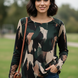 maglia fantasia con strass spalla DB10738 VERDE MARICLA 