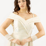 abito lungo scollo omerale SH854AL CHAMPAGNE SHARON 