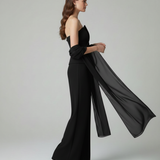 tuta con baschina asimmetrica LH105TU NERO SHARON 