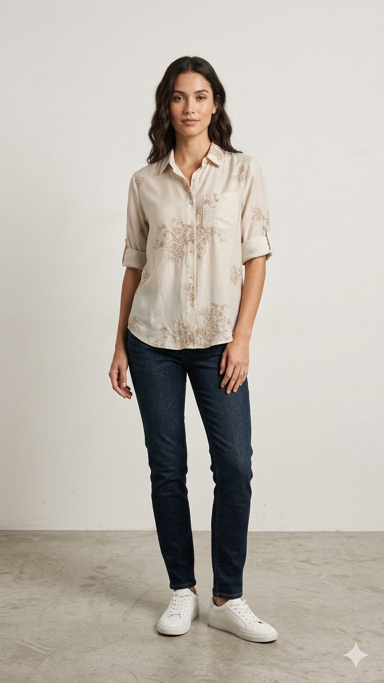 camicia con fantasia interna LIN499 PANNA LINDAS 