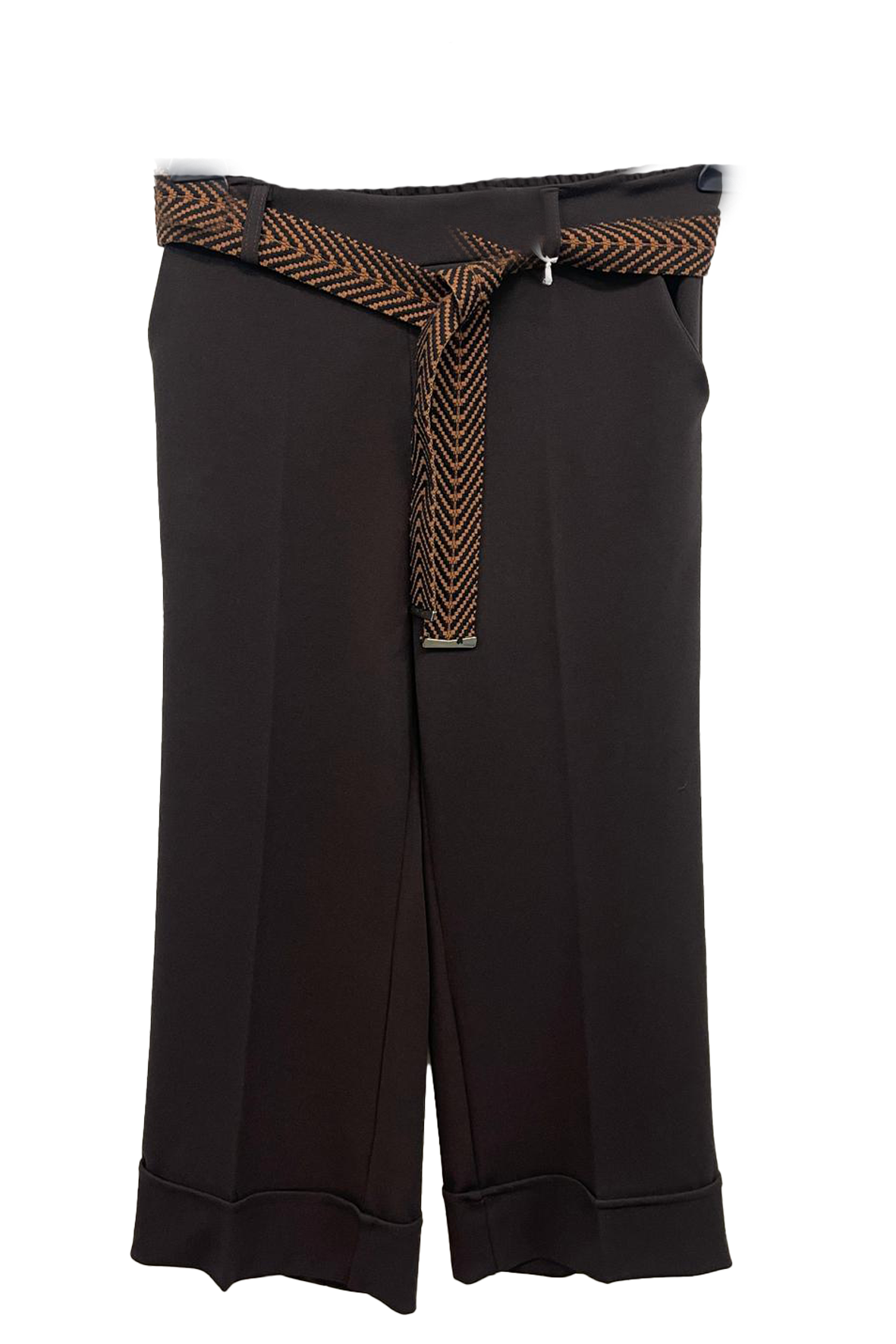 pantalone scuba crepe con cintura fantasia MS8106SC MORO MARICLA 