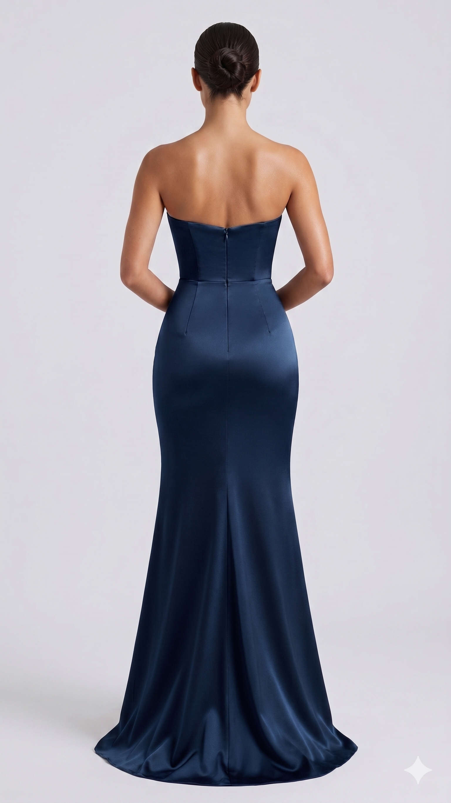 Abito con drapeggio e pietrine strass ALC13 BLU MARICLA ELEGANCE 
