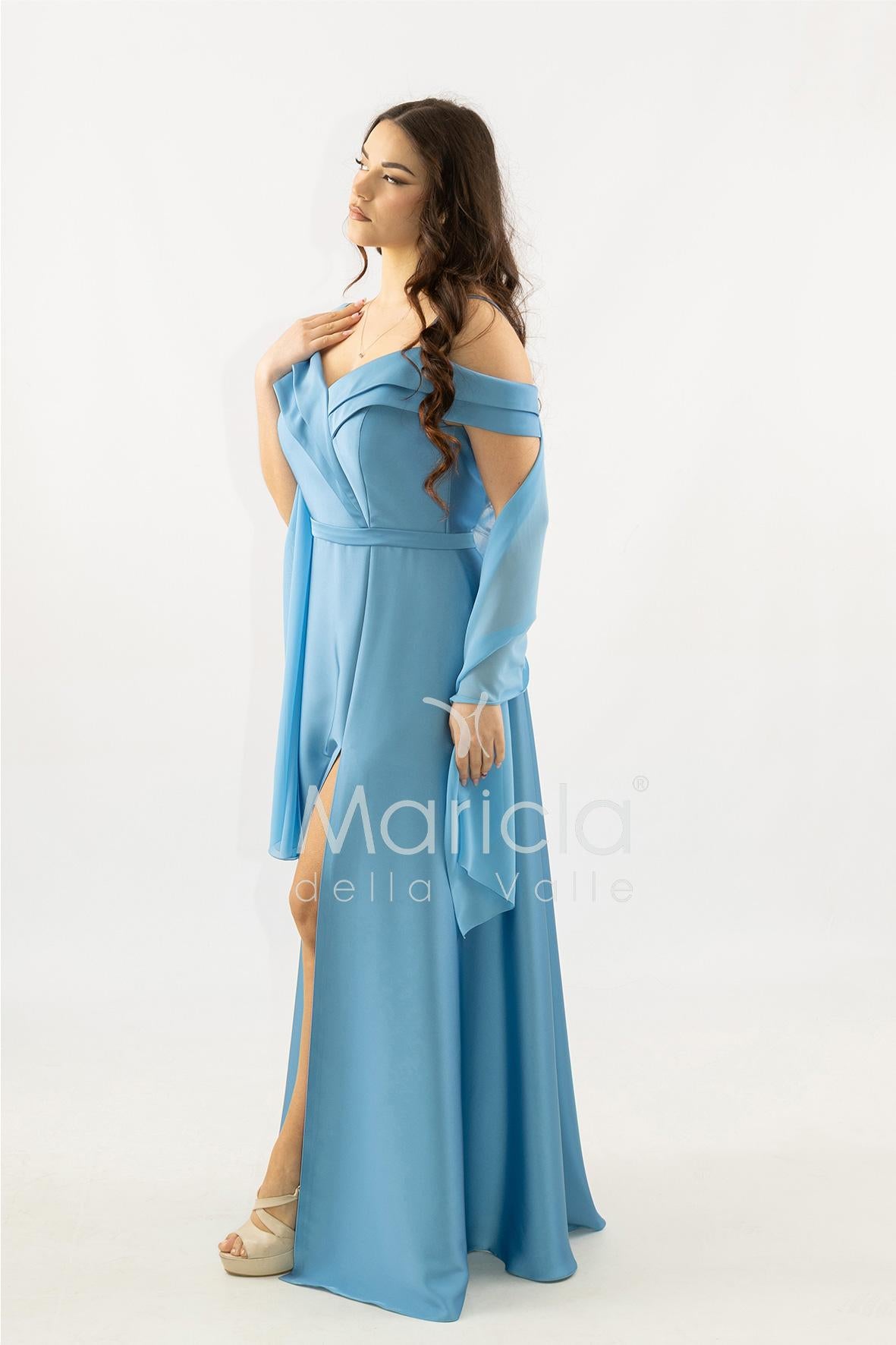 abito lungo scollo omerale SH854AL POLVERE SHARON 
