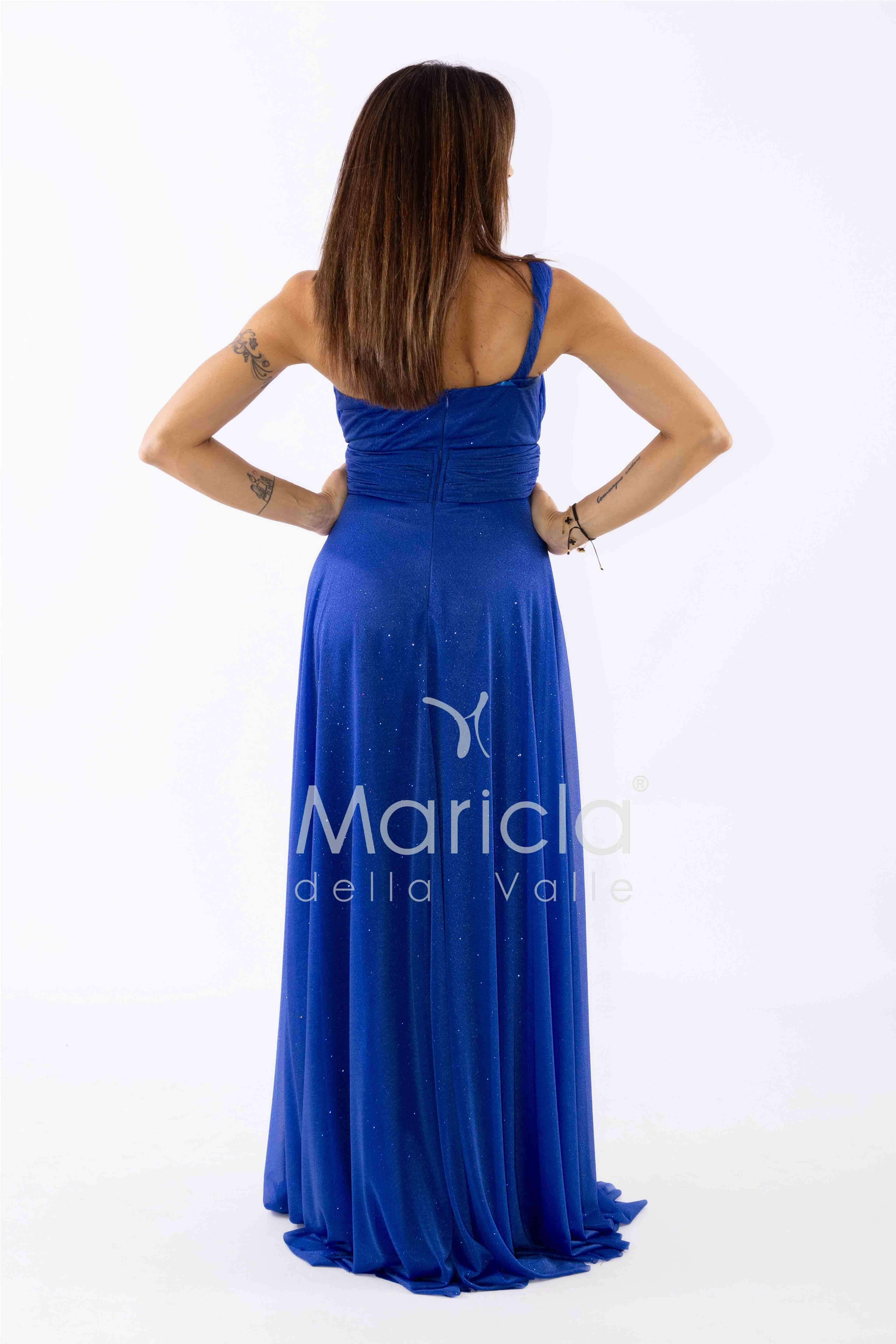 abito monospalla glitter FI7015 ROYAL MARICLA ELEGANCE 