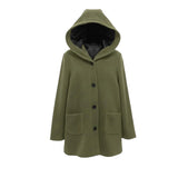 cappotto diagonale con  cappuccio DB10647 VERDE MARICLA 