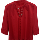 casacca cotone con strass collo RF331 ROSSO MARICLA 