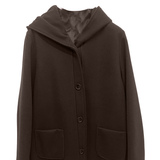 cappotto diagonale con  cappuccio DB10647 MORO MARICLA 