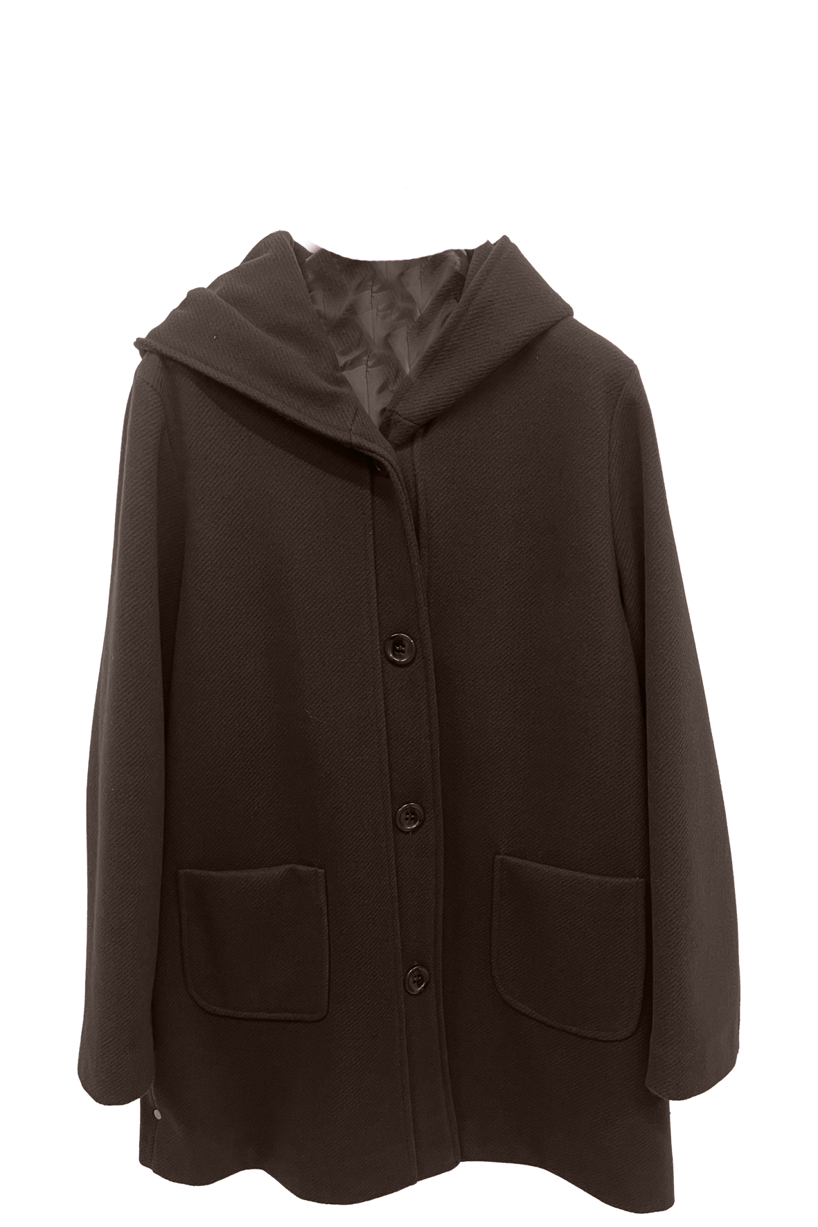 cappotto diagonale con  cappuccio DB10647 MORO MARICLA 