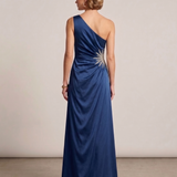 abito con applicazione strass laterale FI7684 BLU MARICLA ELEGANCE 