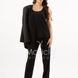 Tailleur Completo 3 pezzi in strass SH728TP NERO SHARON 