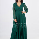 abito manica lunga glitter FI7219 VERDE MARICLA ELEGANCE 