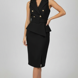 Abito Midi Sartoriale a Doppiopetto SH510AC NERO SHARON 