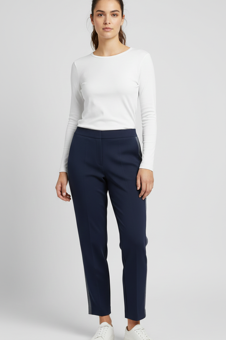 pantalone felpa con inserto denim GR2093 BLU MARICLA 