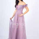 abito piume e fiori glitter JC35022 UVA MARICLA ELEGANCE 