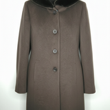 cappotto con cappuccio pelliccia ROMI2761 MORO MARICLA 