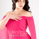 tuta con strass e pietre SH600 FUCSIA SHARON 