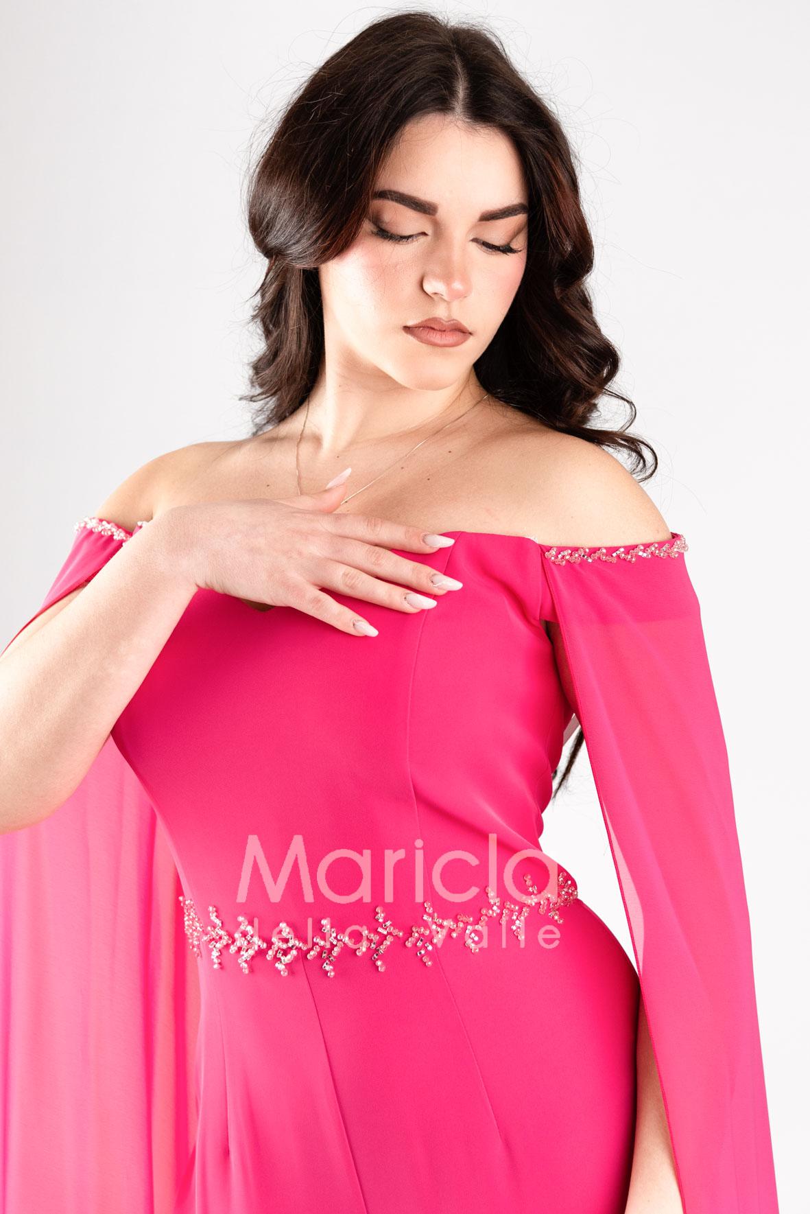 tuta con strass e pietre SH600 FUCSIA SHARON 