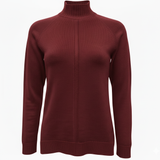 Maglia 100% lana lupetto lavorato CF4399 AMARONE CARLA FERRONI 