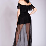 Gonnellone con pantaloncino e corpetto CRI33778 NERO MARICLA ELEGANCE 