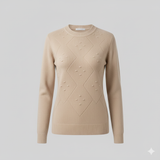 Maglia 100% lana girocollo CF4367 BEIGE CARLA FERRONI 