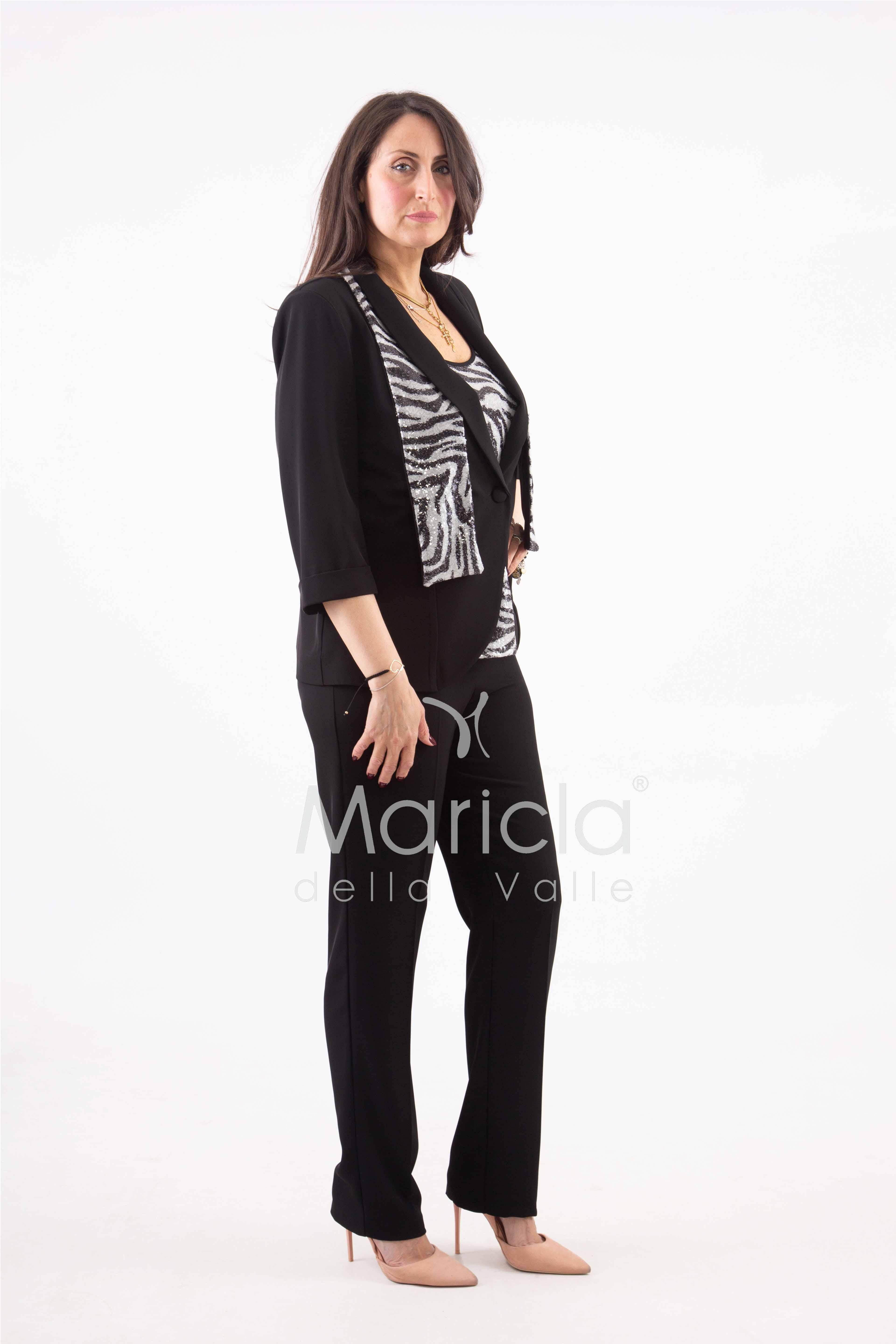 tailleur 4 pezzi GILDA NERO/BIANCO JANE 