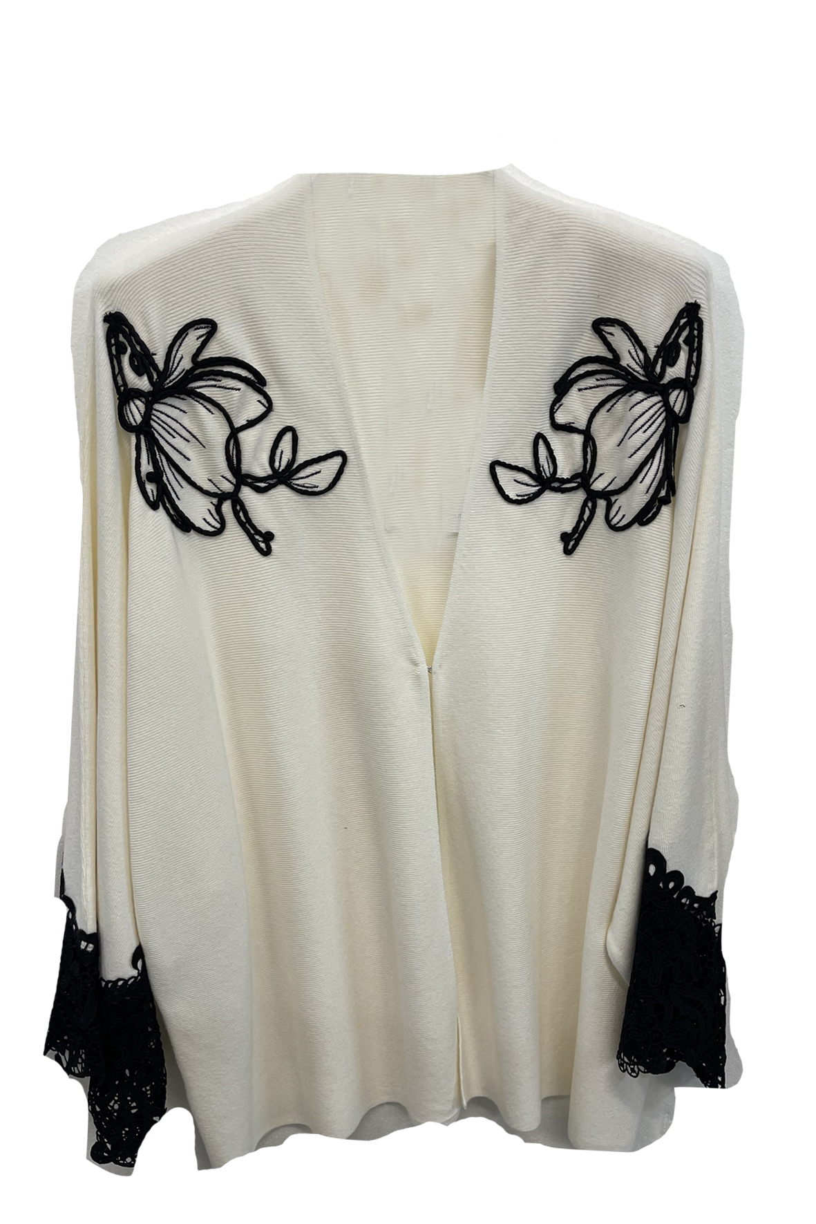 Cardigan Aperto con Ricami Floreali A26IMP01972 PANNA MARICLA 
