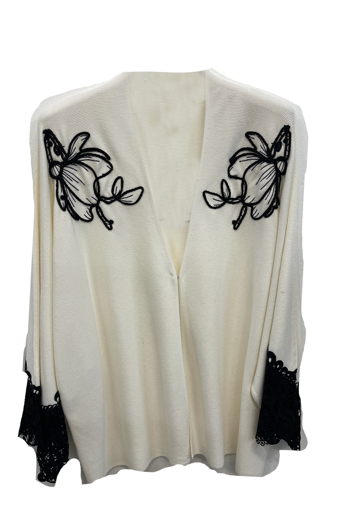 Cardigan Aperto con Ricami Floreali A26IMP01972 PANNA MARICLA 
