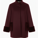 Cappotto con manicotti in pelliccia ROMI2734 AMARONE MARICLA 