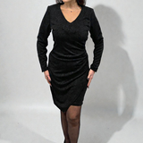 Abito Mini Drappeggiato glitter CS149423 NERO MARICLA 