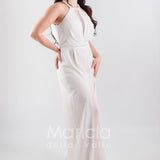 tuta con cinturino strass SH610 BIANCO SHARON 