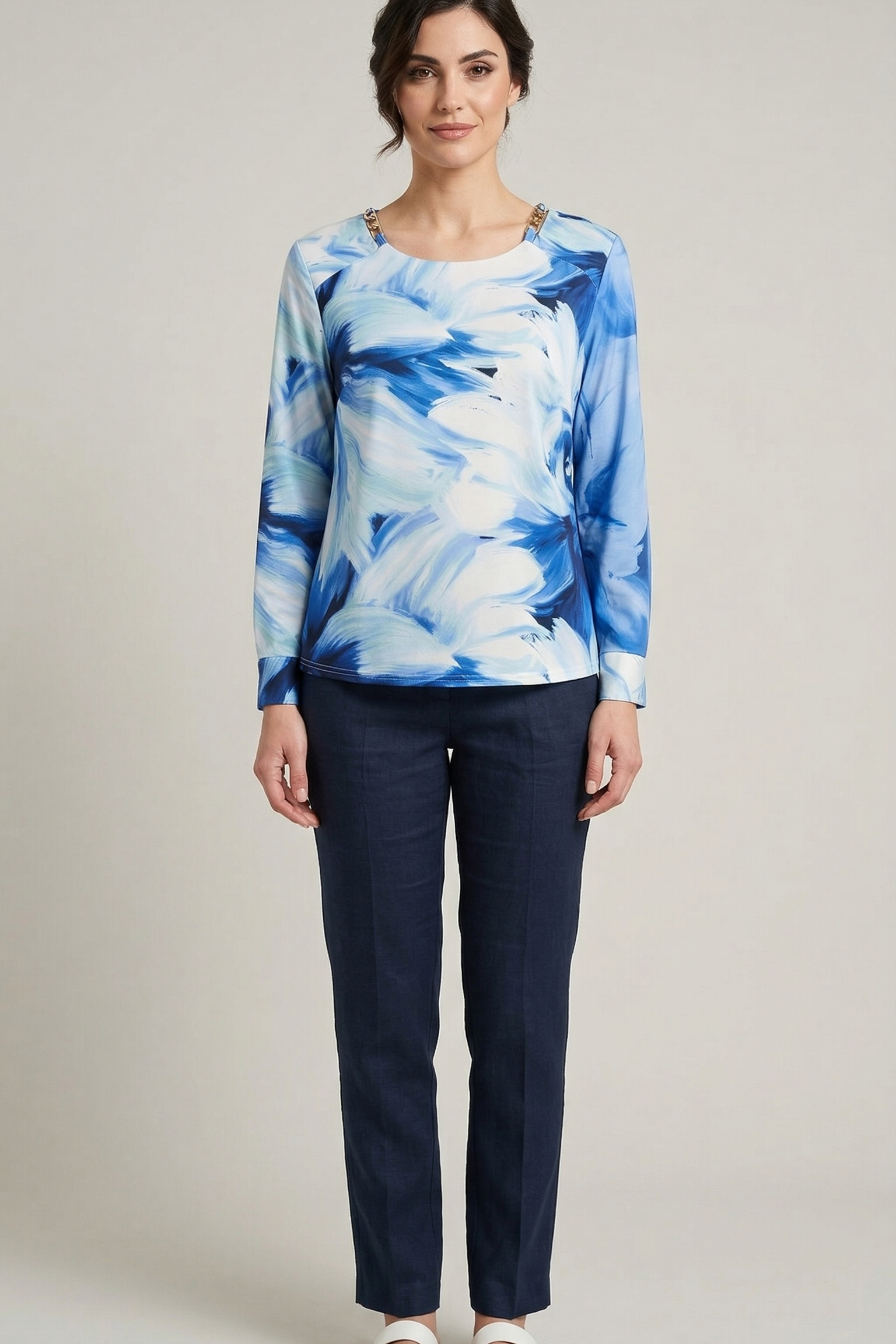 casacca fantasia con catene DB10968 ROYAL MARICLA 