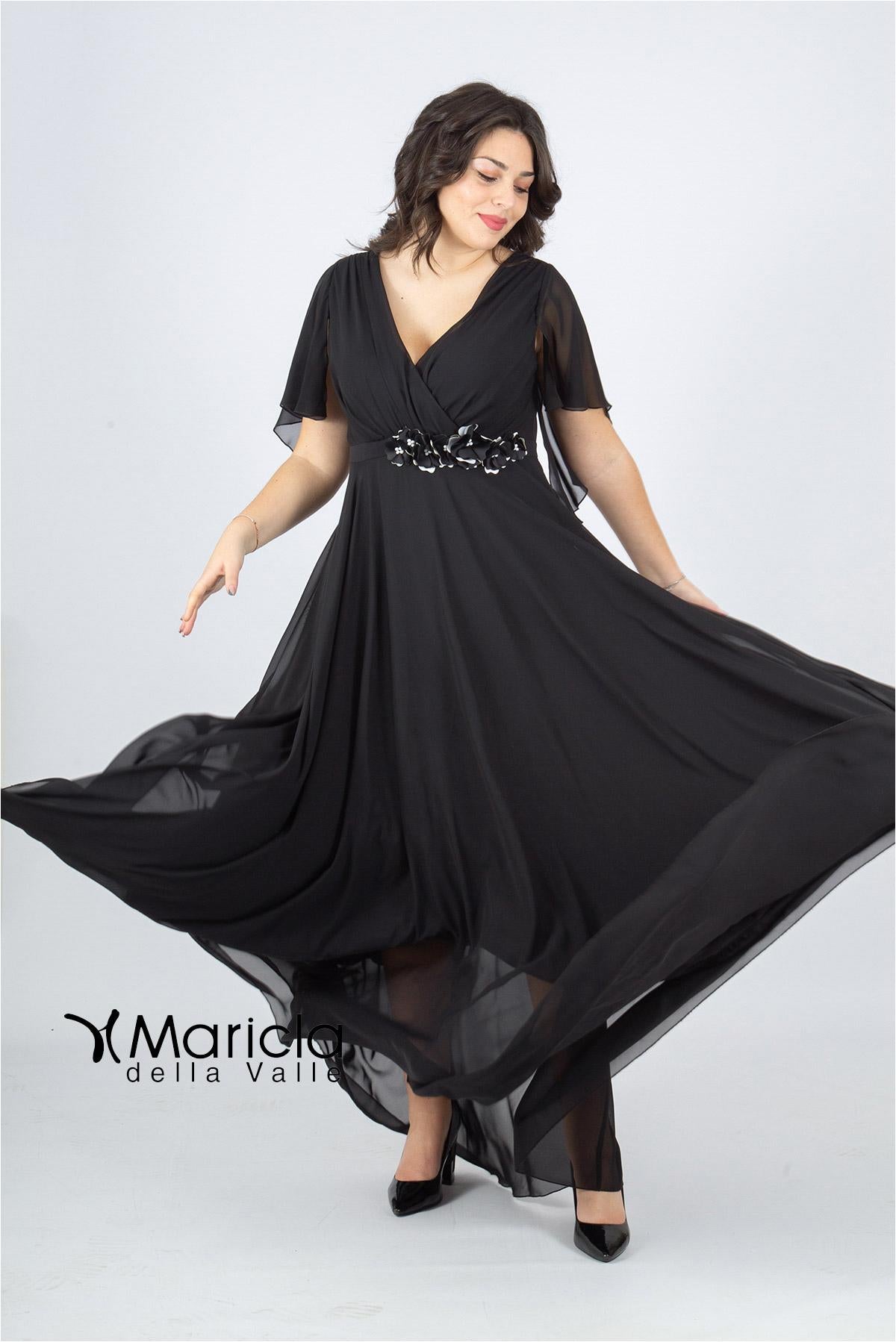 impero con fiore in vita PF216 NERO PAOLA FORTI 