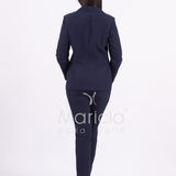 Tailleur con collo in paillettes ROMI3864 BLU MARICLA 