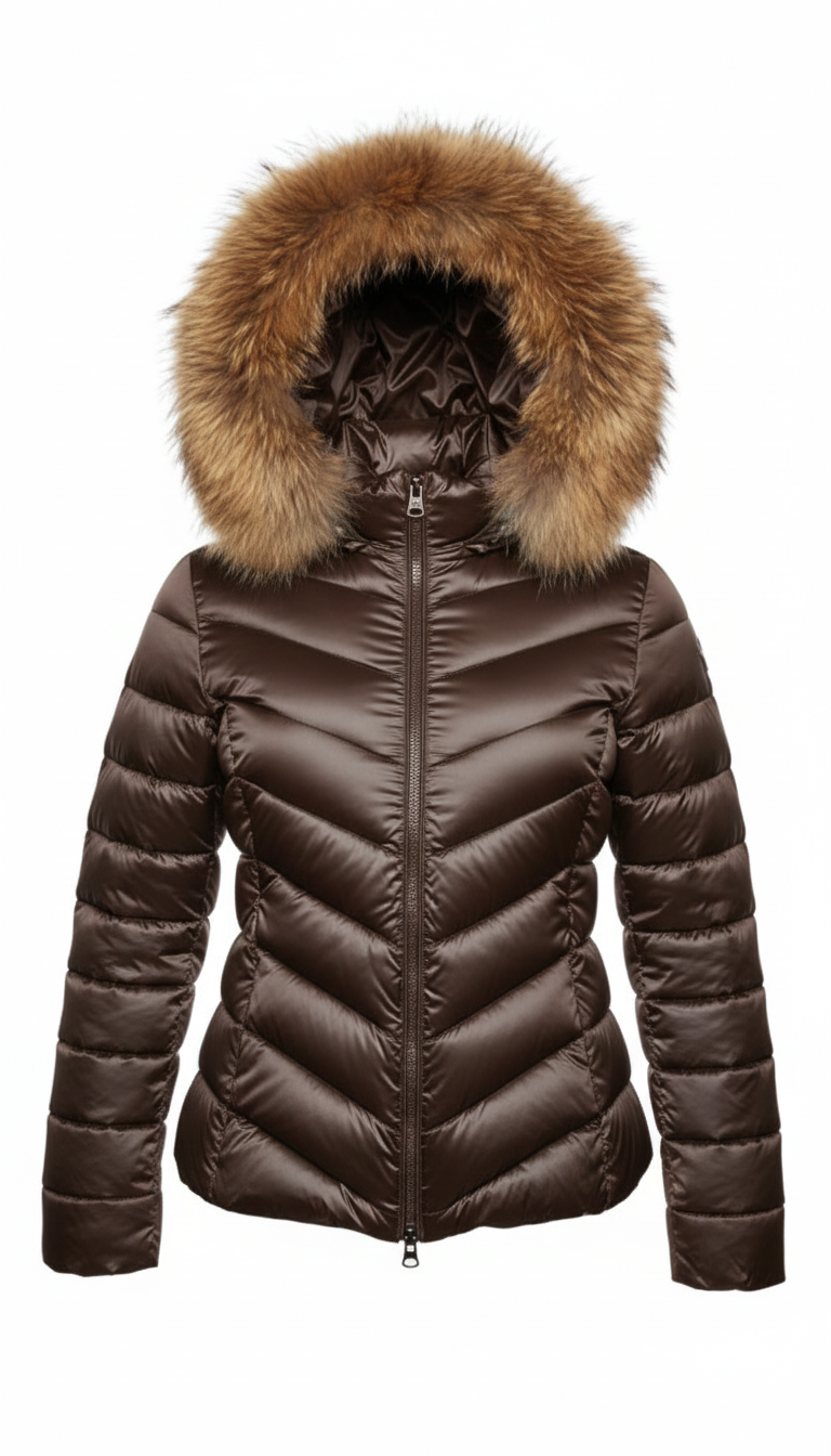 Giaccone piumino con cappuccio LIN3456 MORO LINDAS 