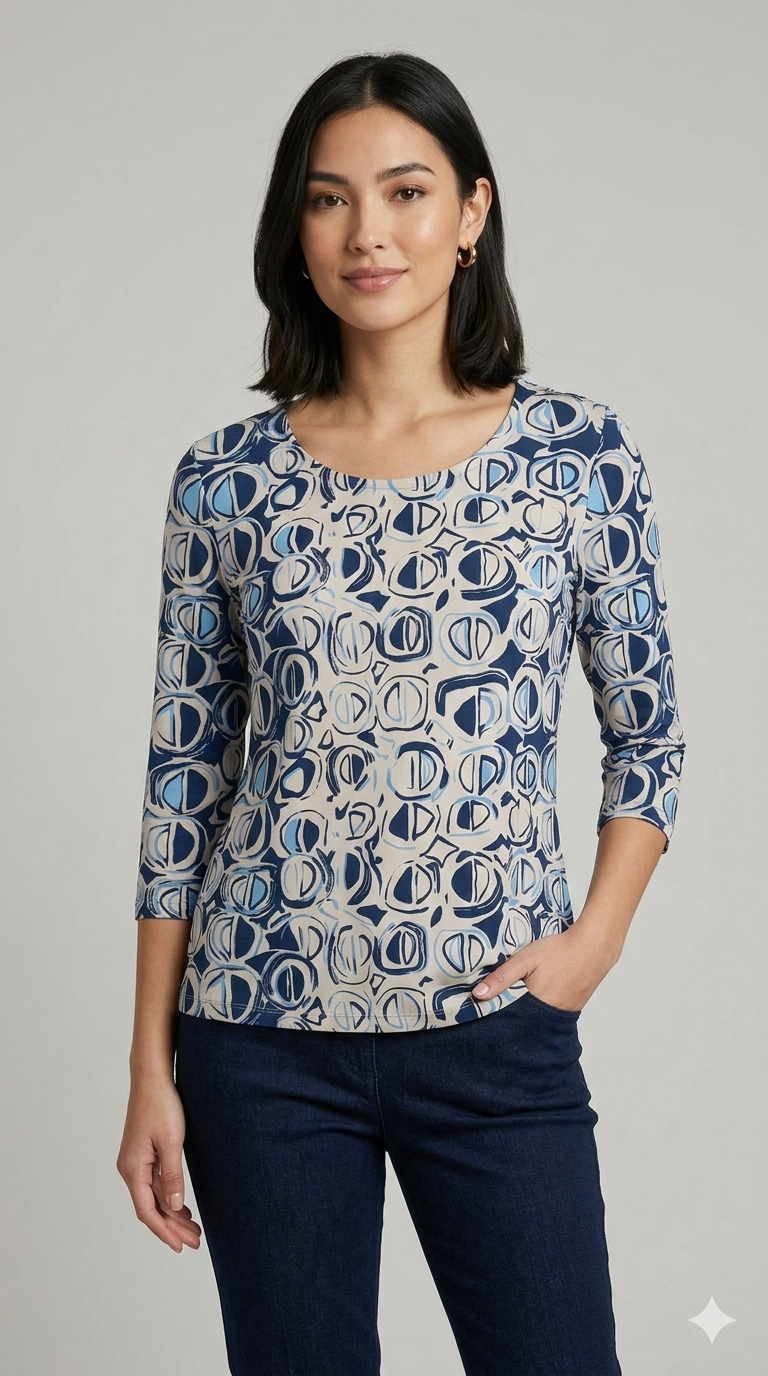 maglia fantasia GR1916 BLU MARICLA 