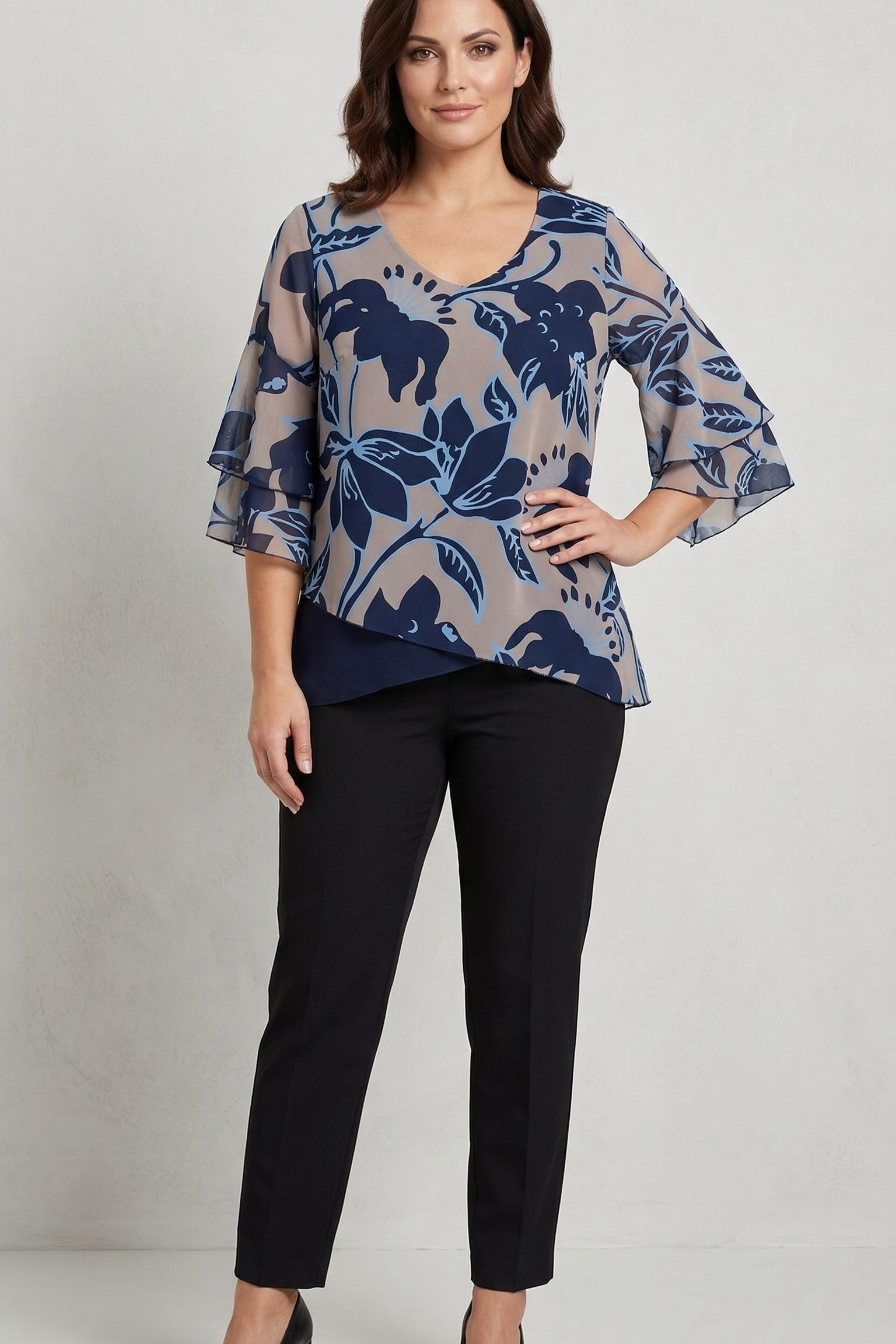 casacca fantasia asimmetrica FFCLARISSA BLU MARICLA 