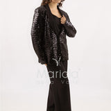 Completo in paiette tailleur  3 pezzi JC35273 NERO MARICLA ELEGANCE 