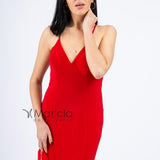 Abito lungo con pizzo JC34346 ROSSO MARICLA ELEGANCE 