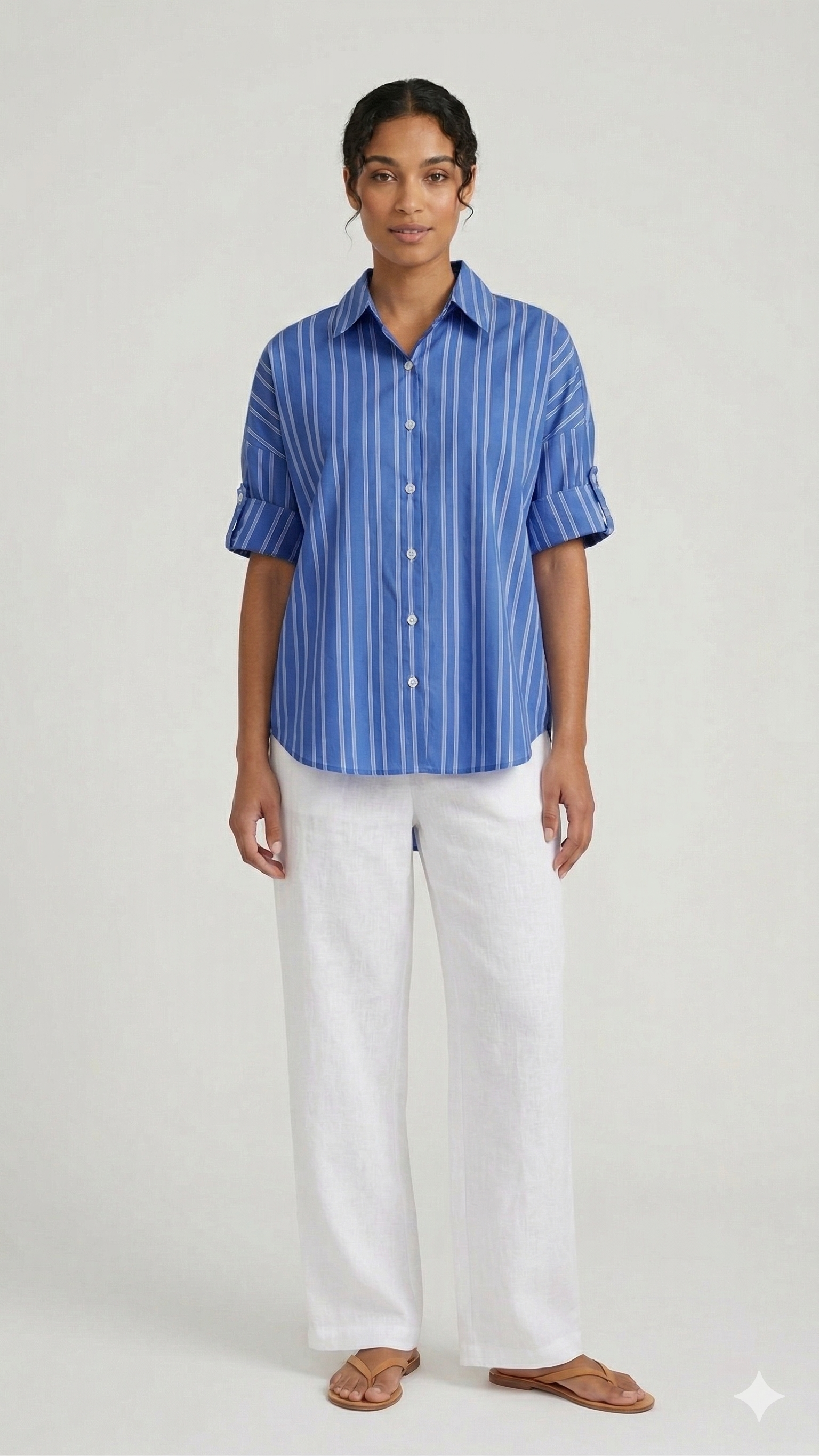 camicia rigata GERBERA CELESTE MARICLA 