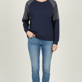 Felpa Leggera Navy & Melange<BR/> GR2086 BLU MARICLA 